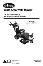Ariens Wide Area Walk 34 Owners Manual