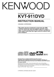 Kenwood KVT911DVD Instruction Manual