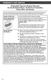 KitchenAid KES0503SR Warranty Information