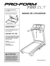 ProForm 720 Zlt Treadmill French Manual