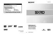 Sony KDS-R70XBR2 Operating Instructions