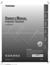 Toshiba 53AX62 Owners Manual