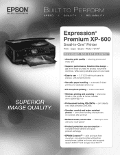 Epson XP-600 Product Specifications