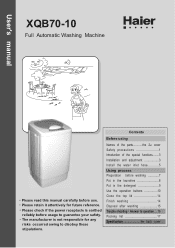 Haier XQB70-10 User Manual