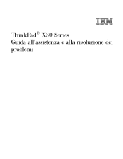 Lenovo ThinkPad X30 Italian - Service and Troubleshooting Guide for ThinkPad X30