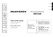 Marantz NR1509 Quick Start Guide English