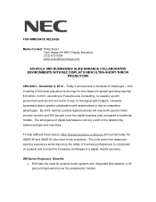 NEC NP-UM361Xi-TM Launch Press Release
