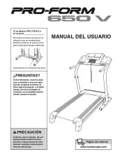ProForm 650 V Treadmill Spanish Manual