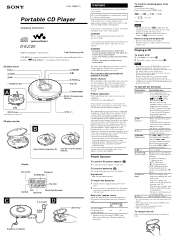 Sony D-EJ120 Operating Instructions