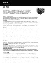 Sony NEX-5RK Marketing Specifications (NEX-5RK Silver model)