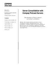 Compaq 386746-001 Server Consolidation with Compaq ProLiant Servers
