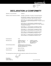 Garmin VHF100 Declaration of Conformity