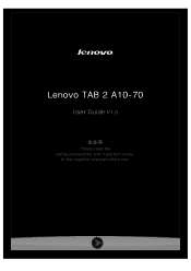 Lenovo Tab 2 A10-70 (English) User Guide - Lenovo TAB 2 A10-70