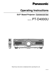 Panasonic PT-D4000U Operating Instructions