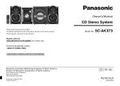 Panasonic SCAKX73 SCAKX73 User Guide