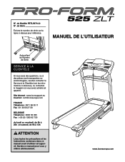 ProForm 525 Zlt Treadmill French Manual