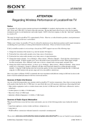 Sony LF-X1 Notice regarding Wireless Performance