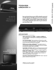 Toshiba D-R410 Printable Spec Sheet