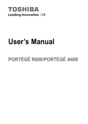 Toshiba Portege A600 PPA61C-02H01S Users Manual Canada; English