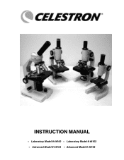 Celestron Laboratory Biological Microscope Microscope Manual (44100, 44102, 44104, 44106) - English, Spanish, French, German