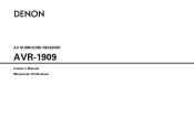 Denon AVR 1909 Owners Manual - English