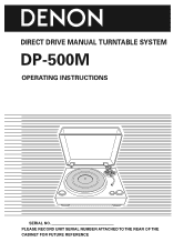 Denon DP-500M Owners Manual - English