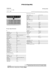Frigidaire FFRE053ZA1 Product Specifications Sheet