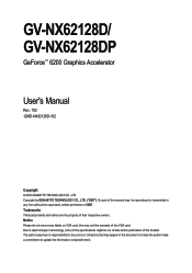 Gigabyte GV-NX62128D Manual