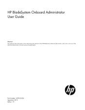 HP BLc7000 HP BladeSystem Onboard Administrator User Guide