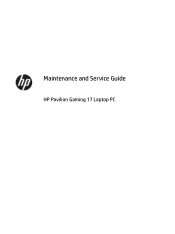 HP Pavilion Gaming 17-cd0000 Maintenance and Service Guide