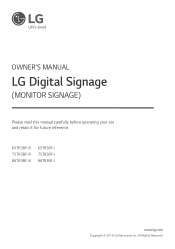 LG 75TR3BF-B Owners Manual