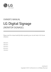 LG 43UL3J-E Owners Manual