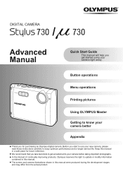 Olympus 225840 Stylus 730 Advanced Manual (English)