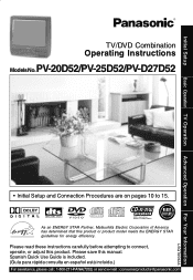 Panasonic PV25D52 PV20D52 User Guide