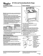 Whirlpool WFE540H0ES Dimension Guide