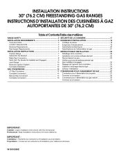 Whirlpool WFG505M0BW Installation Guide