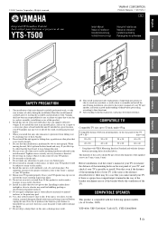 Yamaha YTS-T500 Installation Manual