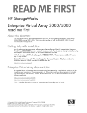 HP 3000 HP StorageWorks Enterprise Virtual Array 3000/5000 Read Me First (5697-5478, March 2006)