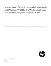 HP BladeSystem c7000 Administrator's Guide for Microsoft Windows on HP ProLiant WS460c G6 Workstation Blades with WS460c Graphics Expansion Blad