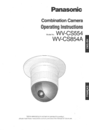 Panasonic WVCS854A WVCS554 User Guide