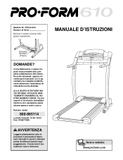 ProForm 610 Treadmill Italian Manual