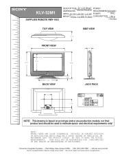 Sony KLV-32M1 Dimensions Diagrams