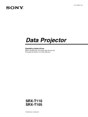 Sony SRXT105 User Manual (SXRD-operation)