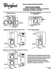 Whirlpool WFW86HEBC Dimension Guide
