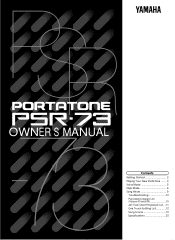 Yamaha PSR-73 Owner's Manual (image)