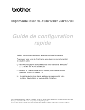 Brother International HL 1030 Quick Setup Guide - French