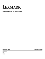 Lexmark Prevail Pro700 User's Guide