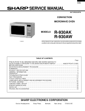 Sharp R930AK Service Manual