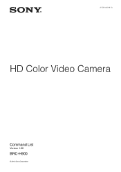 Sony BRCH900 Product Manual (BRC-H900 command manual)