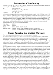 Epson PowerLite Pro Z8255NL Warranty Statement